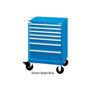 LISTA INTERNATIONAL Lista 28-1/4"W Mobile Cabinet, 7 Drawers, 72 Compart - Bright Blue, Master Keyed XSST0750-0701MBBMA